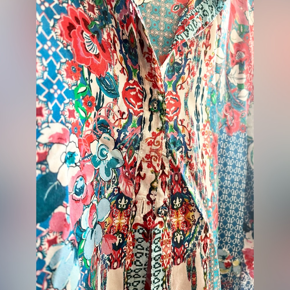 Johnny Was | Lubello Reese Floral Silk Oversized Long Sleeve Tunic | Size Small - Picture 5 of 6